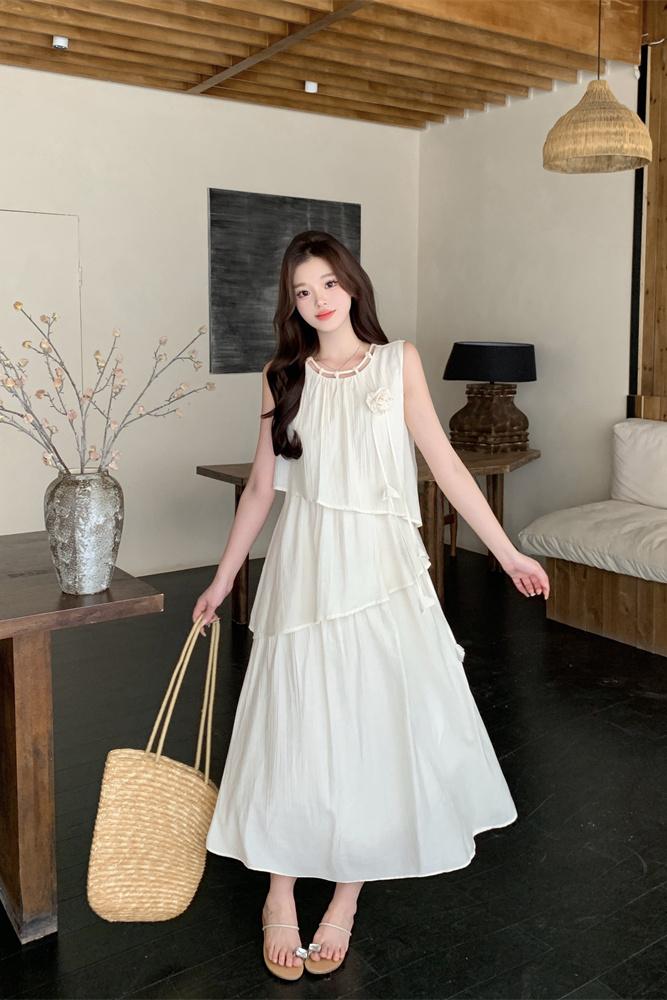 Light Tone Sleeveless Tank Long Dress for Women 2025 Summer Design
