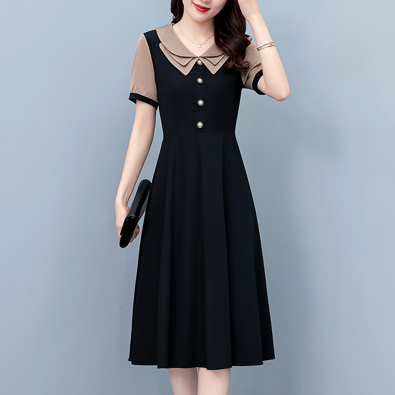 Plus Size Women's A-Line Midi Dress Short Sleeve Summer Casual - Style 768a49