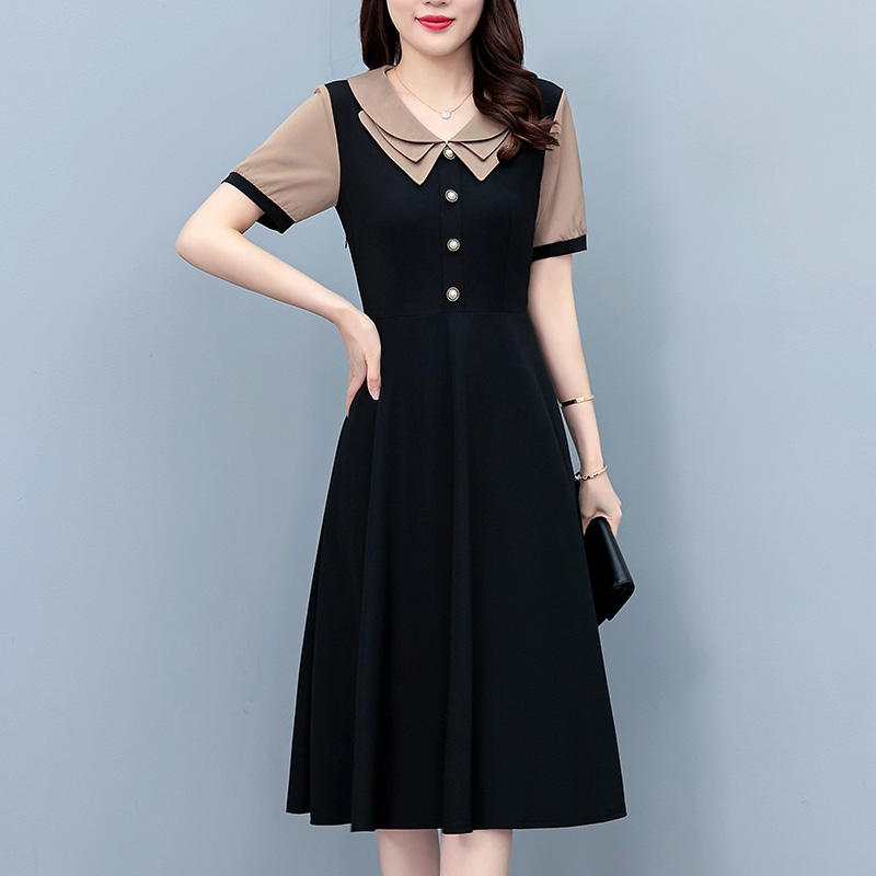 Plus Size Women's A-Line Midi Dress Short Sleeve Summer Casual - Style 768a49
