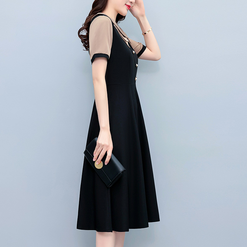 Plus Size Women's A-Line Midi Dress Short Sleeve Summer Casual - Style 768a49