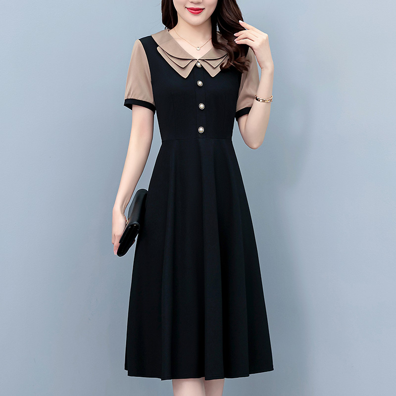 Plus Size Women's A-Line Midi Dress Short Sleeve Summer Casual - Style 768a49