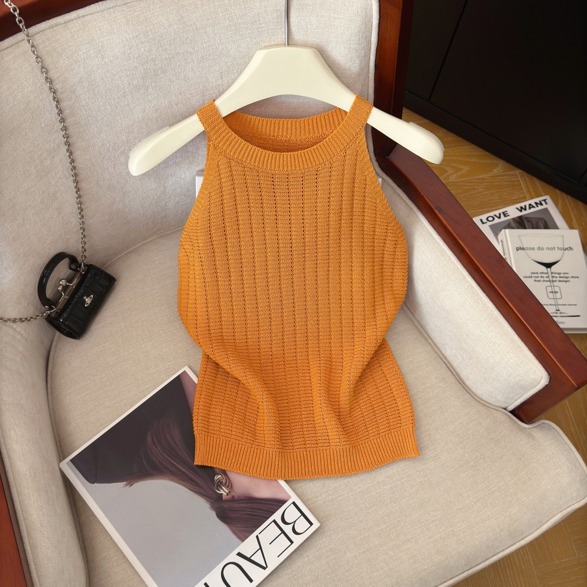 Sexy Off-Shoulder Knit Tank Top Women Sleeveless Slim Fit Summer 2026