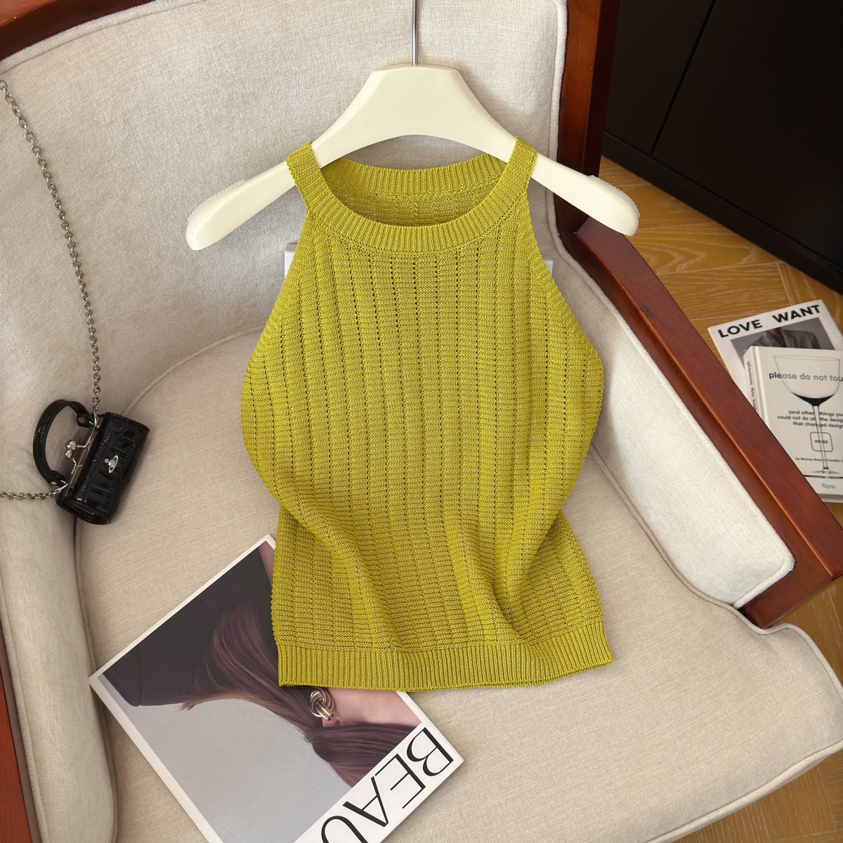 Sexy Off-Shoulder Knit Tank Top Women Sleeveless Slim Fit Summer 2026