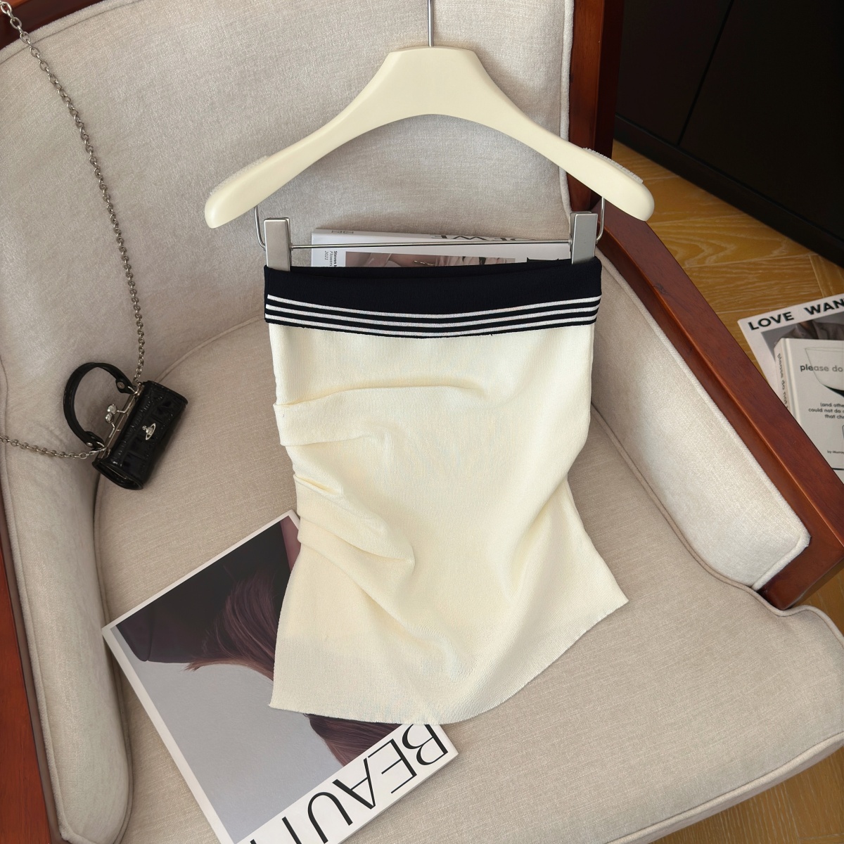Women's Color Block Off-Shoulder Knit Cami Top Summer Sexy Sleeveless Pleated Vest