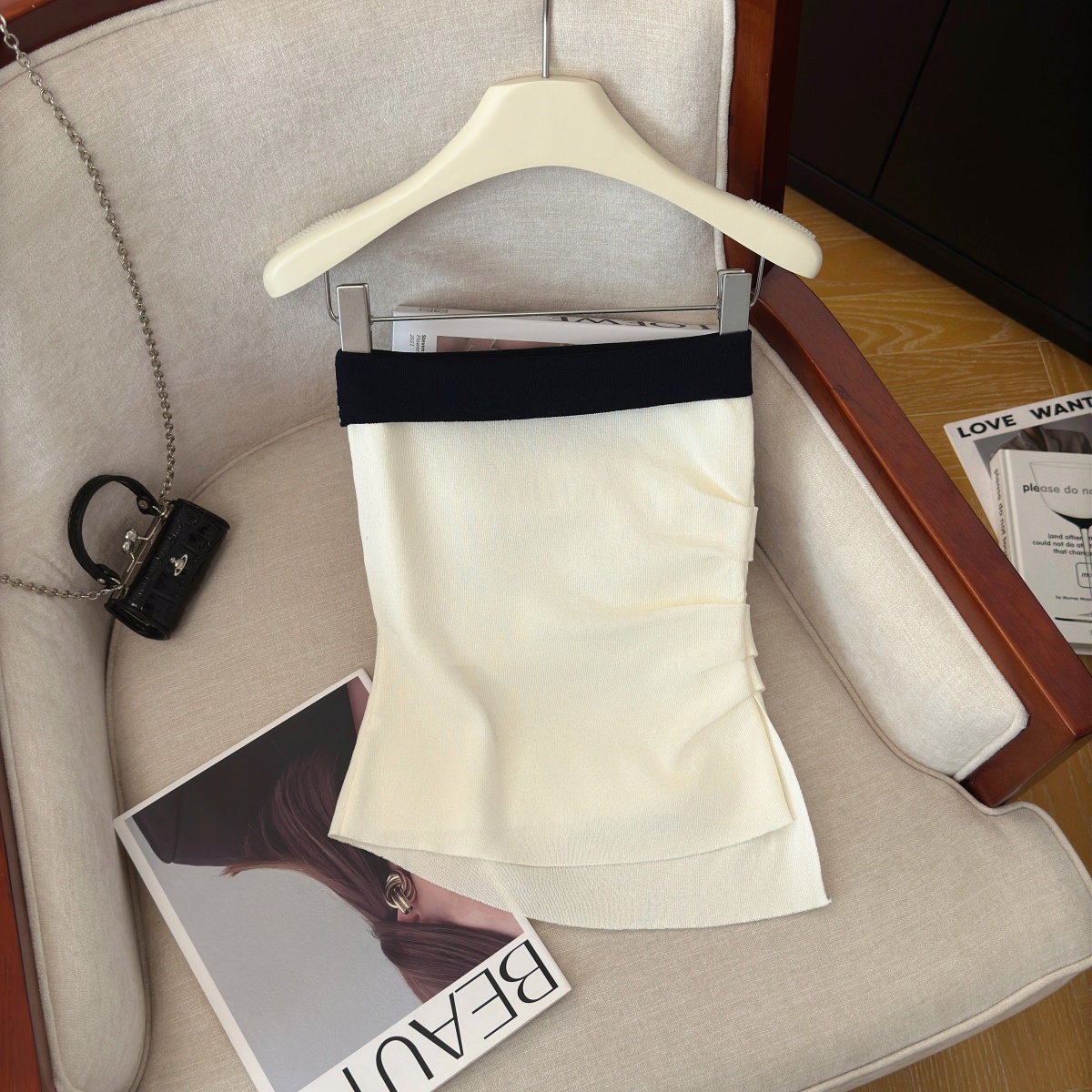 Women's Color Block Off-Shoulder Knit Cami Top Summer Sexy Sleeveless Pleated Vest